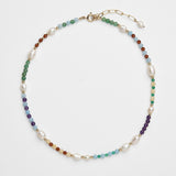 Momentum - handmade colorful beaded gemstone necklace