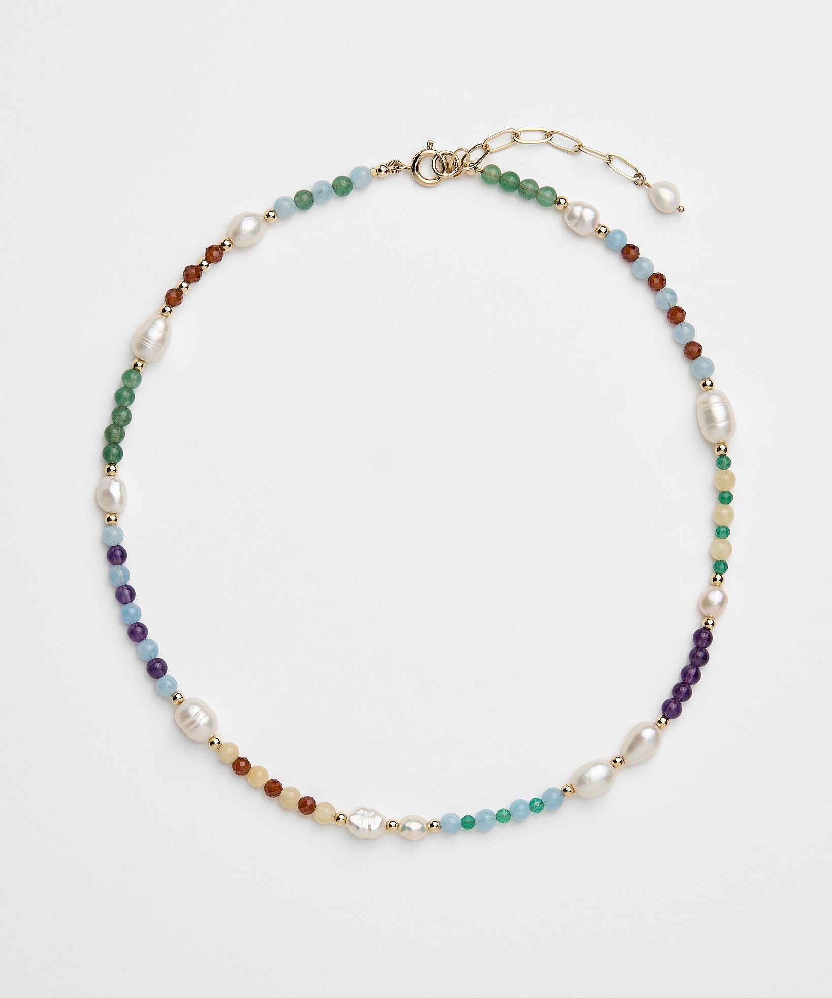 Momentum - handmade colorful beaded gemstone necklace