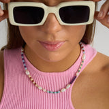 Momentum - handmade colorful beaded gemstone and pearl necklace