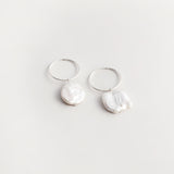 Pearl Hoop Earrings in Sterling Silver